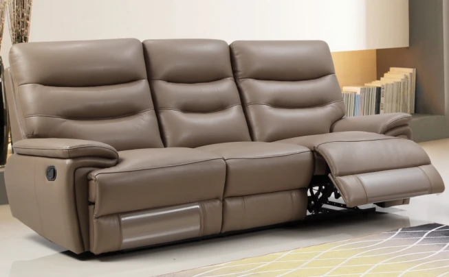 Leather reclining sofa